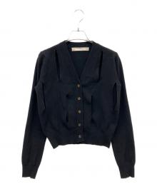 LEINWANDE（ラインヴァンド）の古着「Ribbon Tie Cardigan」｜ブラック