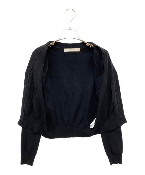LEINWANDE（ラインヴァンド）LEINWANDE (ラインヴァンド) Ribbon Tie Cardigan ブラック サイズ:Freeの古着・服飾アイテム