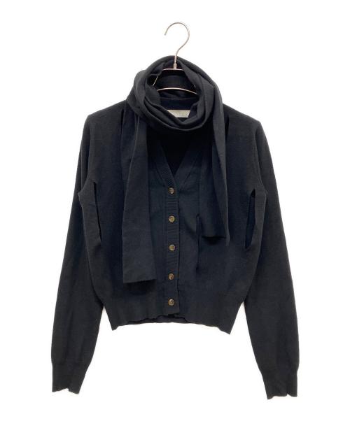 LEINWANDE（ラインヴァンド）LEINWANDE (ラインヴァンド) Ribbon Tie Cardigan ブラック サイズ:Freeの古着・服飾アイテム