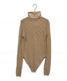 HAENGNAE（ヘンネ）の古着「KISHIMEN LOGO KNIT LEOTARD」｜ベージュ