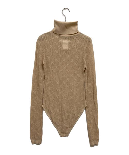 HAENGNAE（ヘンネ）HAENGNAE (ヘンネ) KISHIMEN LOGO KNIT LEOTARD ベージュ サイズ:freeの古着・服飾アイテム