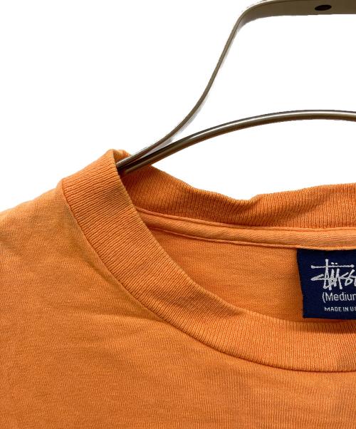 stussy（ステューシー）stussy (ステューシー) 90sロゴプリントTシャツ オレンジ サイズ:MEDIUMの古着・服飾アイテム