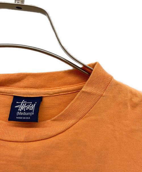 stussy（ステューシー）stussy (ステューシー) 90sロゴプリントTシャツ オレンジ サイズ:MEDIUMの古着・服飾アイテム