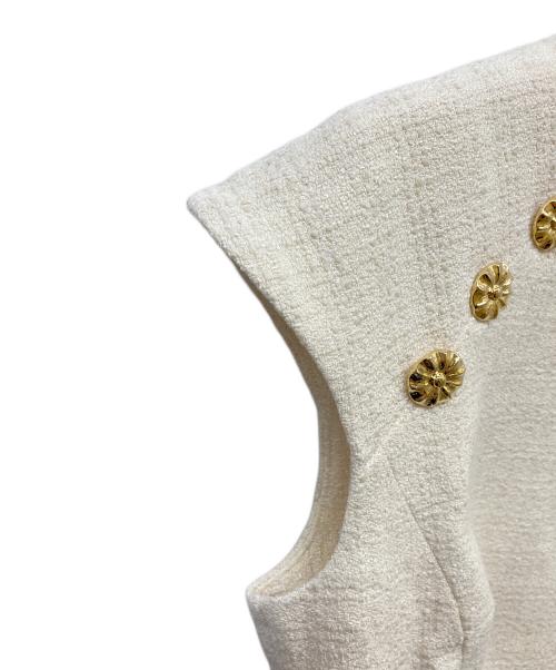 Sandro（サンドロ）Sandro (サンドロ) Short Tweed Dress ホワイト サイズ:36 未使用品の古着・服飾アイテム
