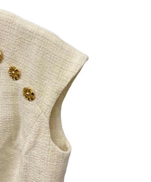 Sandro（サンドロ）Sandro (サンドロ) Short Tweed Dress ホワイト サイズ:36 未使用品の古着・服飾アイテム