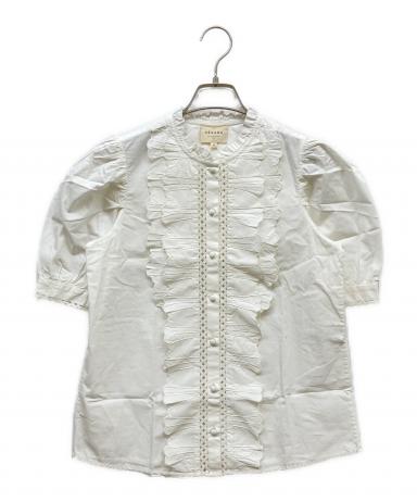 未使用✨ Sézane セザンヌ ブラウス 34 Jordanna フリル 中古・古着通販】SEZANE (セザンヌ) フリルブラウス ホワイト サイズ