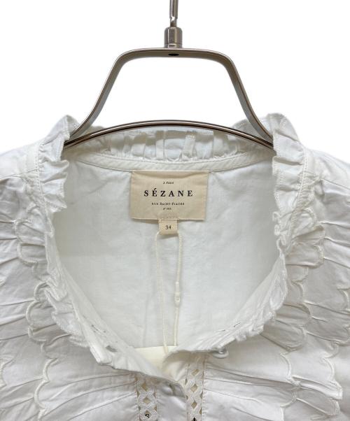 SEZANE（セザンヌ）SEZANE (セザンヌ) フリルブラウス ホワイト サイズ:34 未使用品の古着・服飾アイテム