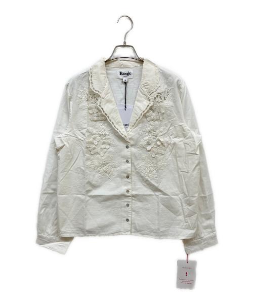 rouje paris（ルージュ）rouje paris (ルージュ) 刺繍ブラウス ホワイト サイズ:38 未使用品の古着・服飾アイテム