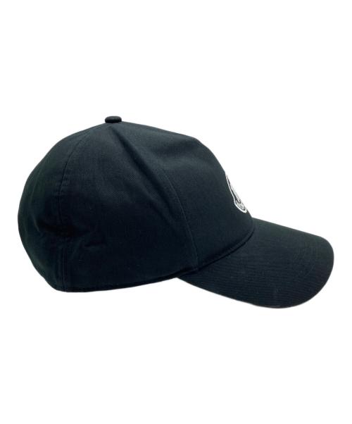 MONCLER（モンクレール）MONCLER (モンクレール) ロゴ刺繍入りコットン ベースボールキャップ ブラック サイズ:UNIの古着・服飾アイテム