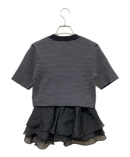 COCODEAL（ココディール）COCODEAL (ココディール) ペプラムブラウスセットニット ブラック サイズ:2の古着・服飾アイテム