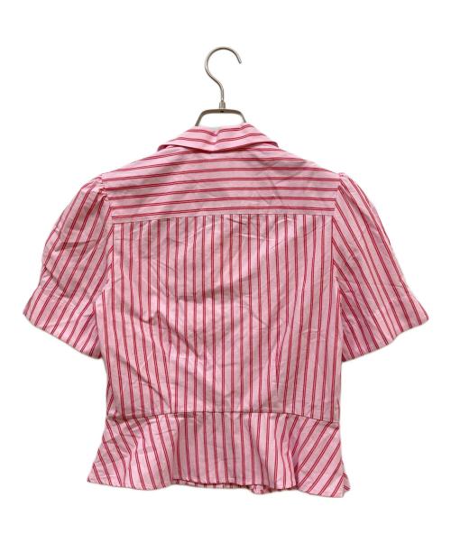 Rouje（ルージュ）Rouje (ルージュ) パフスリーブオープンカラーシャツ ピンク サイズ:36 未使用品の古着・服飾アイテム