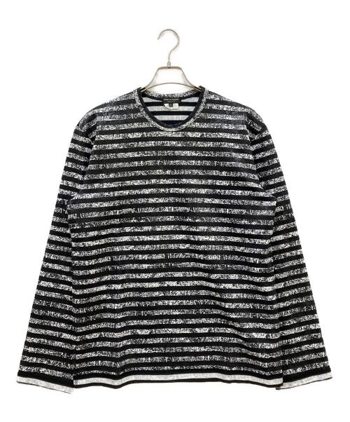COMME des GARCONS HOMME PLUS（コムデギャルソンオムプリュス）COMME des GARCONS HOMME PLUS (コムデギャルソンオムプリュス) ボーダーカットソー ブラック サイズ:Lの古着・服飾アイテム
