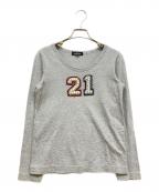 tricot COMME des GARCONSトリココムデギャルソン）の古着「ビジューナンバリングデザインカットソー」｜ライトグレー