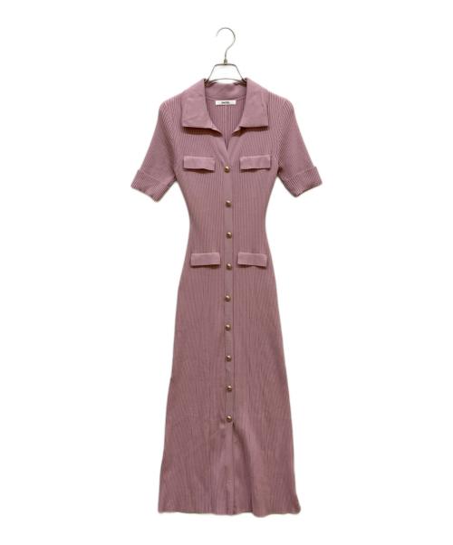 Snidel（スナイデル）Snidel (スナイデル) フロントボタンニットワンピース ピンク サイズ:ONEの古着・服飾アイテム
