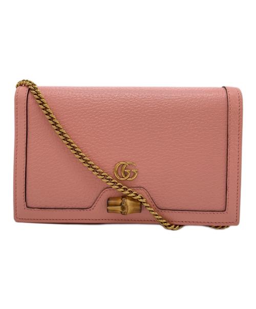 GUCCI（グッチ）GUCCI (グッチ) ダイアナ バンブー ミニ クロスバッグ ピンクの古着・服飾アイテム