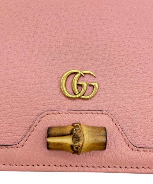 GUCCI（グッチ）GUCCI (グッチ) ダイアナ バンブー ミニ クロスバッグ ピンクの古着・服飾アイテム
