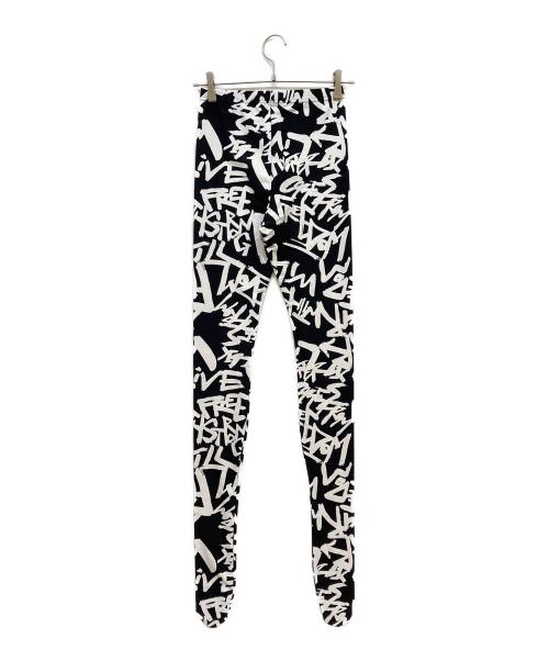 COMME des GARCONS（コムデギャルソン）COMME des GARCONS (コムデギャルソン) グラフィティプリントストレッチレギンスパンツ ブラック×ホワイト サイズ:Sの古着・服飾アイテム