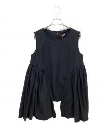 COMME des GARCONS（コムデギャルソン）の古着「変形ノースリーブブラウス」｜ブラック