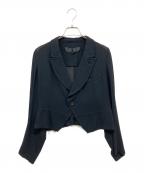 COMME des GARCONS COMME des GARCONSコムデギャルソン コムデギャルソン）の古着「シースルークロップドテーラードジャケット」｜ブラック