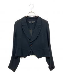 COMME des GARCONS COMME des GARCONS（コムデギャルソン コムデギャルソン）の古着「シースルークロップドテーラードジャケット」｜ブラック