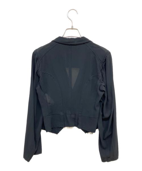 COMME des GARCONS COMME des GARCONS（コムデギャルソン コムデギャルソン）COMME des GARCONS COMME des GARCONS (コムデギャルソン コムデギャルソン) シースルークロップドテーラードジャケット ブラック サイズ:Lの古着・服飾アイテム