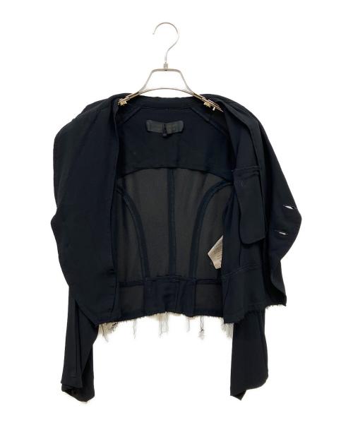 COMME des GARCONS COMME des GARCONS（コムデギャルソン コムデギャルソン）COMME des GARCONS COMME des GARCONS (コムデギャルソン コムデギャルソン) シースルークロップドテーラードジャケット ブラック サイズ:Lの古着・服飾アイテム