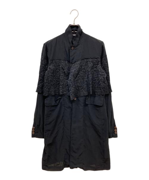 COMME des GARCONS（コムデギャルソン）COMME des GARCONS (コムデギャルソン) レースドッキングシースルーロングシャツ ブラック サイズ:Sの古着・服飾アイテム