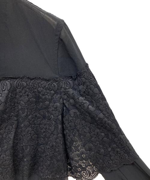 COMME des GARCONS（コムデギャルソン）COMME des GARCONS (コムデギャルソン) レースドッキングシースルーロングシャツ ブラック サイズ:Sの古着・服飾アイテム