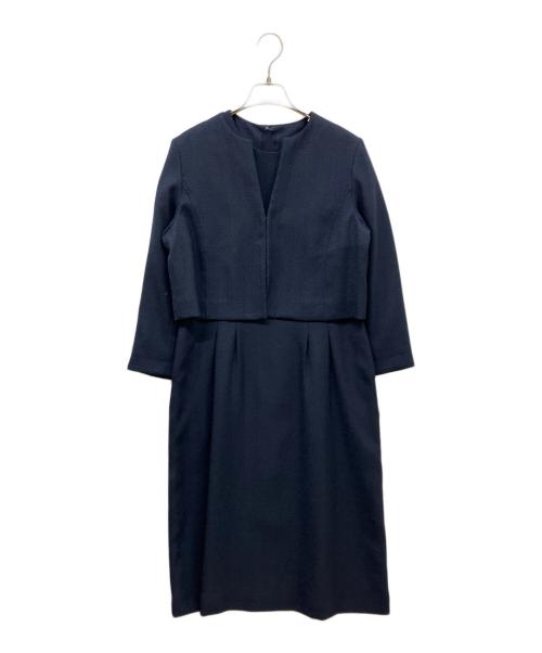 BARNEYS NEWYORK（バーニーズ・ニューヨーク）BARNEYS NEWYORK (バーニーズ・ニューヨーク) セットアップタックドレス ネイビー サイズ:36の古着・服飾アイテム