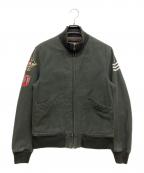 AVIREXアヴィレックス）の古着「バックプリント タンカースジャケット」｜オリーブ
