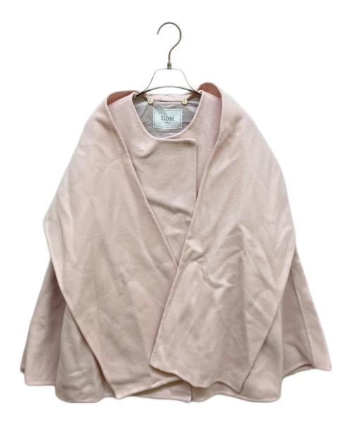 SLOBE IENA（スローブ イエナ）SLOBE IENA (スローブ イエナ) SUPER140 ダブルフェイスノーカラーコート・ストール付き ライトピンク サイズ:-の古着・服飾アイテム