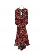 GANNI×TOMORROW LANDガニー×トゥモローランド）の古着「花柄ラップワンピース」｜レッド×ブラック