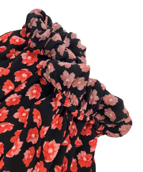 GANNI（ガニー）GANNI (ガニー) TOMORROW LAND (トゥモローランド) 花柄ラップワンピース レッド×ブラック サイズ:34 未使用品の古着・服飾アイテム