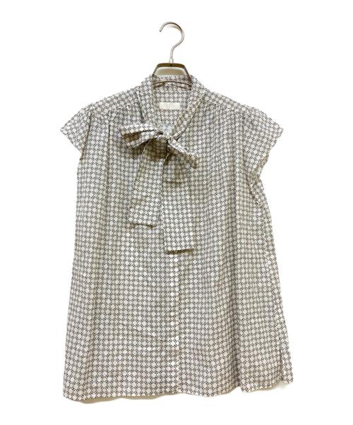 BALLSEY（ボールジィ）BALLSEY (ボールジィ) BBダイアゴナルプリント ボウタイブラウス マルチカラー サイズ:SIZE 36の古着・服飾アイテム