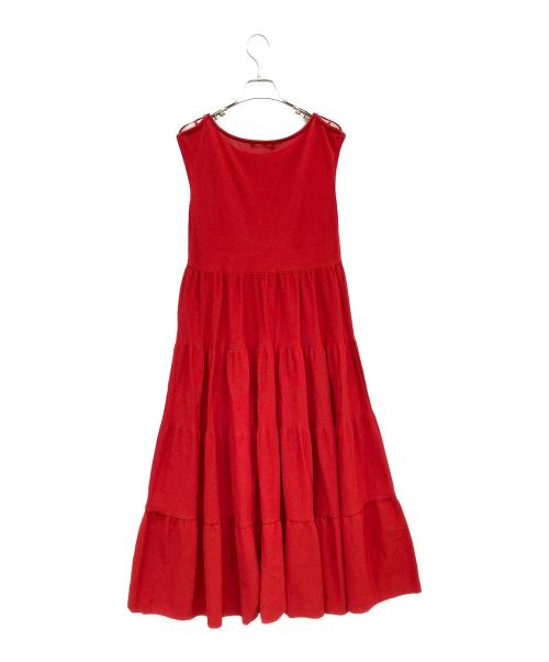 Rene（ルネ）Rene (ルネ) ノースリーブニットワンピース レッド サイズ:36の古着・服飾アイテム