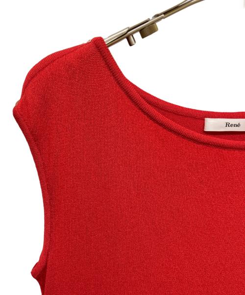 Rene（ルネ）Rene (ルネ) ノースリーブニットワンピース レッド サイズ:36の古着・服飾アイテム