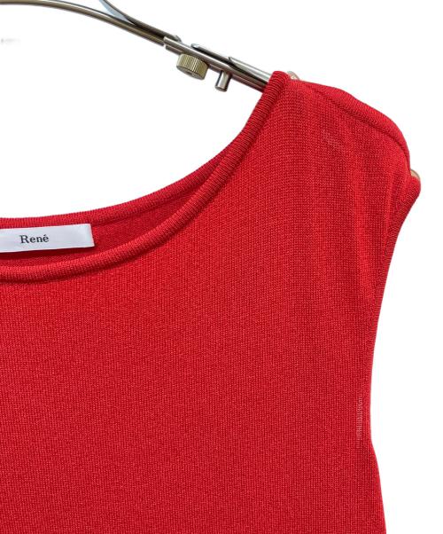 Rene（ルネ）Rene (ルネ) ノースリーブニットワンピース レッド サイズ:36の古着・服飾アイテム