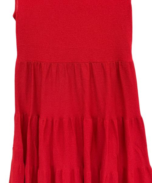 Rene（ルネ）Rene (ルネ) ノースリーブニットワンピース レッド サイズ:36の古着・服飾アイテム