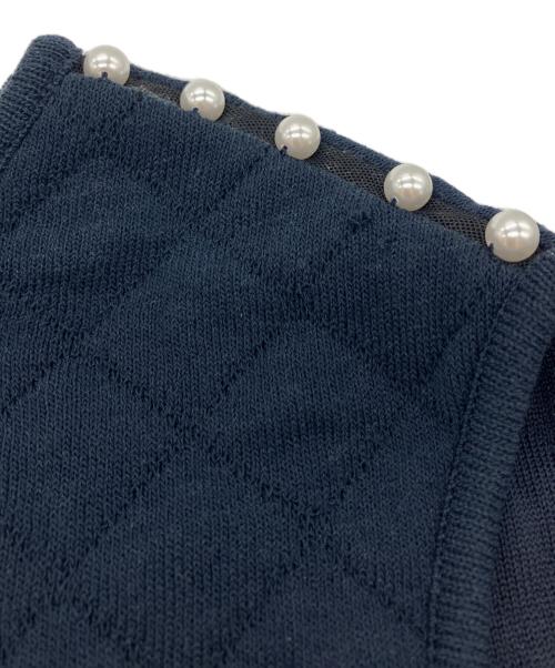 Rene（ルネ）Rene (ルネ) キルティングノースリーブワンピース ネイビー サイズ:SIZE 36の古着・服飾アイテム