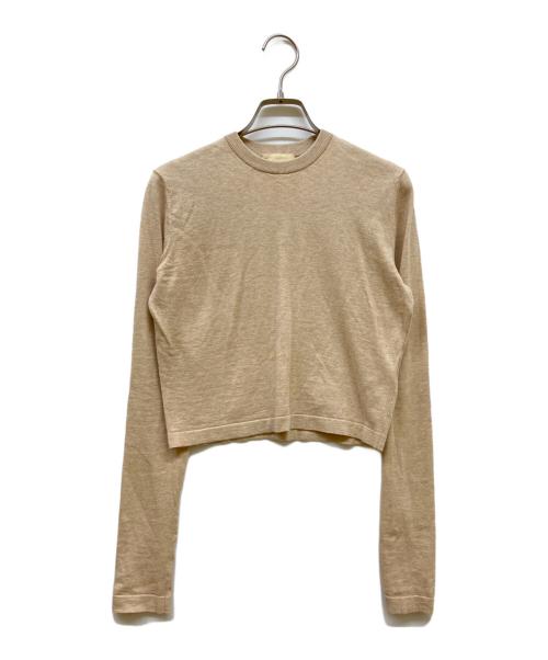 SHISHIKUI（シシクイ）SHISHIKUI (シシクイ) コットンカシミヤクロップドニット ベージュ サイズ:SIZE Freeの古着・服飾アイテム