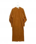 Mame Kurogouchiマメクロゴウチ）の古着「Ribbed Velour Jersey Dress」｜ブラウン