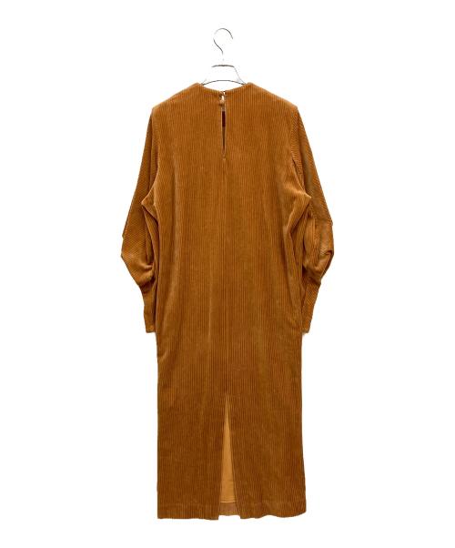 Mame Kurogouchi（マメクロゴウチ）Mame Kurogouchi (マメクロゴウチ) Ribbed Velour Jersey Dress ブラウン サイズ:1の古着・服飾アイテム