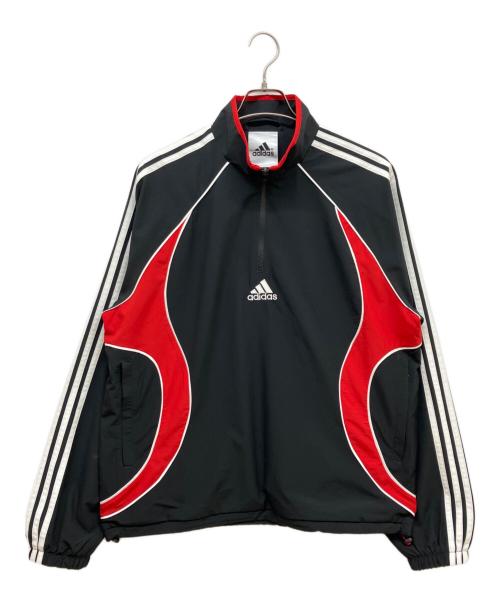 adidas（アディダス）adidas (アディダス) チームガイスト ハーフジップ スウェットシャツ ブラック サイズ:Lの古着・服飾アイテム