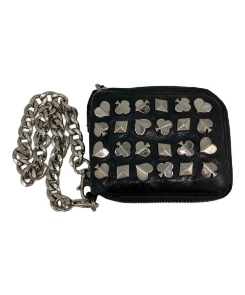 JIMMY CHOO（ジミーチュウ）JIMMY CHOO (ジミーチュウ) スタッズチェーンウォレット ブラックの古着・服飾アイテム