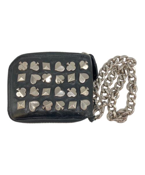 JIMMY CHOO（ジミーチュウ）JIMMY CHOO (ジミーチュウ) スタッズチェーンウォレット ブラックの古着・服飾アイテム
