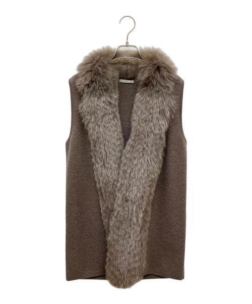 theory luxe（セオリーリュクス）theory luxe (セオリーリュクス) フォックスファーニットジレ ブラウン サイズ:38の古着・服飾アイテム