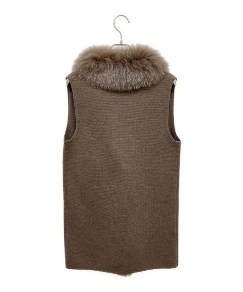 theory luxe（セオリーリュクス）theory luxe (セオリーリュクス) フォックスファーニットジレ ブラウン サイズ:38の古着・服飾アイテム