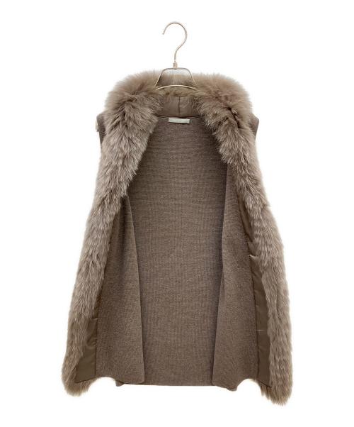 theory luxe（セオリーリュクス）theory luxe (セオリーリュクス) フォックスファーニットジレ ブラウン サイズ:38の古着・服飾アイテム