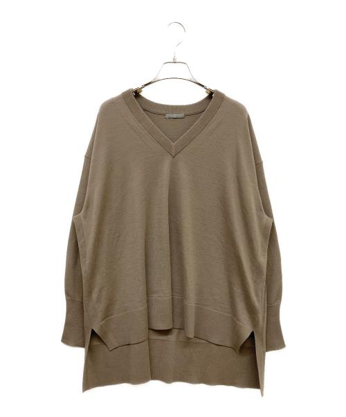 theory luxe（セオリーリュクス）theory luxe (セオリーリュクス) HIGHLAND FIONA Vネックニット ブラウン サイズ:38の古着・服飾アイテム