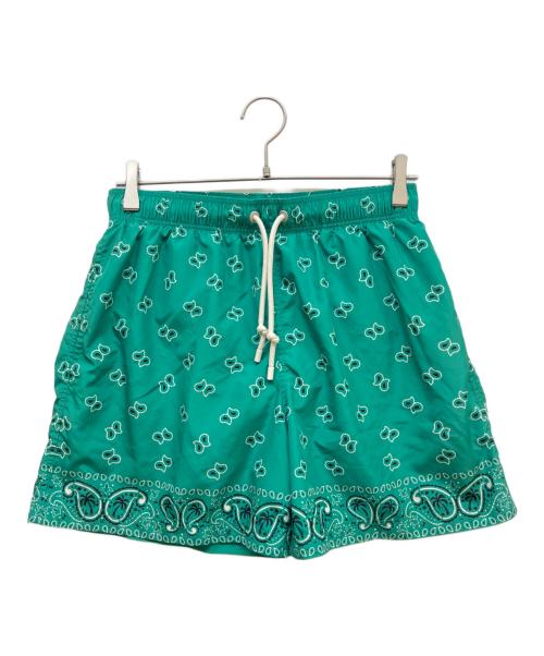 Palm Angels（パーム エンジェルス）Palm Angels (パーム エンジェルス) PAISLEY DRAWSTRING SHORT グリーン サイズ:Mの古着・服飾アイテム